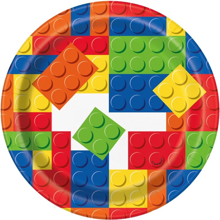 Unique Building Blocks Plates 7 inch